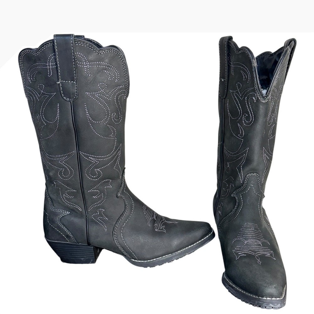 Shoes For Crews Black Western Cowboy Boots Slip Resistant Women's Size 7.5